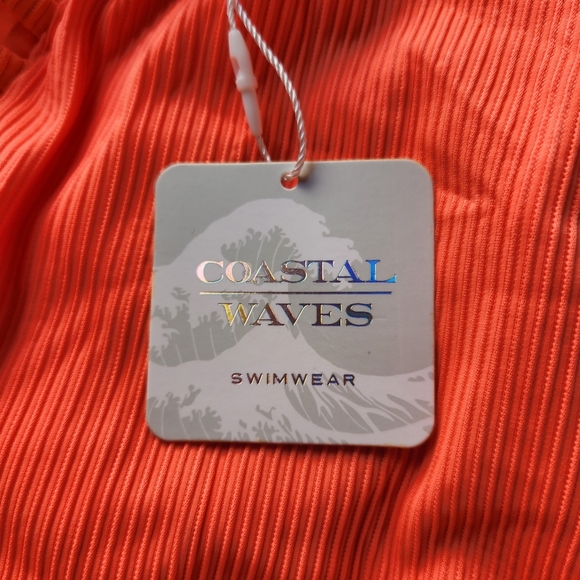 SEXY ☆ ORANGE CAGED FRONT ☆ RIBBED BIKINI ☆ NWT - Picture 12 of 13